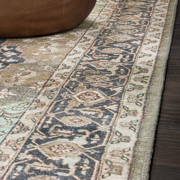 Maris Ornate Medallion Washable Area Rug